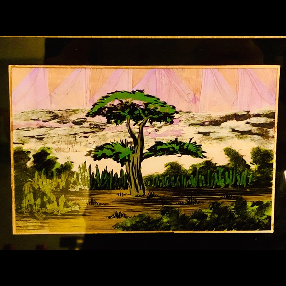 *SOLD* Antique Butterfly Wings Painting - Picture 3 of 4